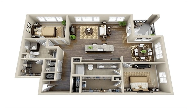 Featured image of Nambiar District 25 2 Bhk Apartment Floor Plan